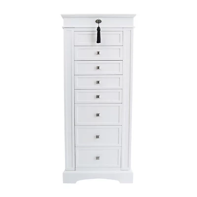 Mele And Co Olympia White Jewelry Armoire