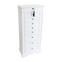 Mele And Co Olympia White Jewelry Armoire