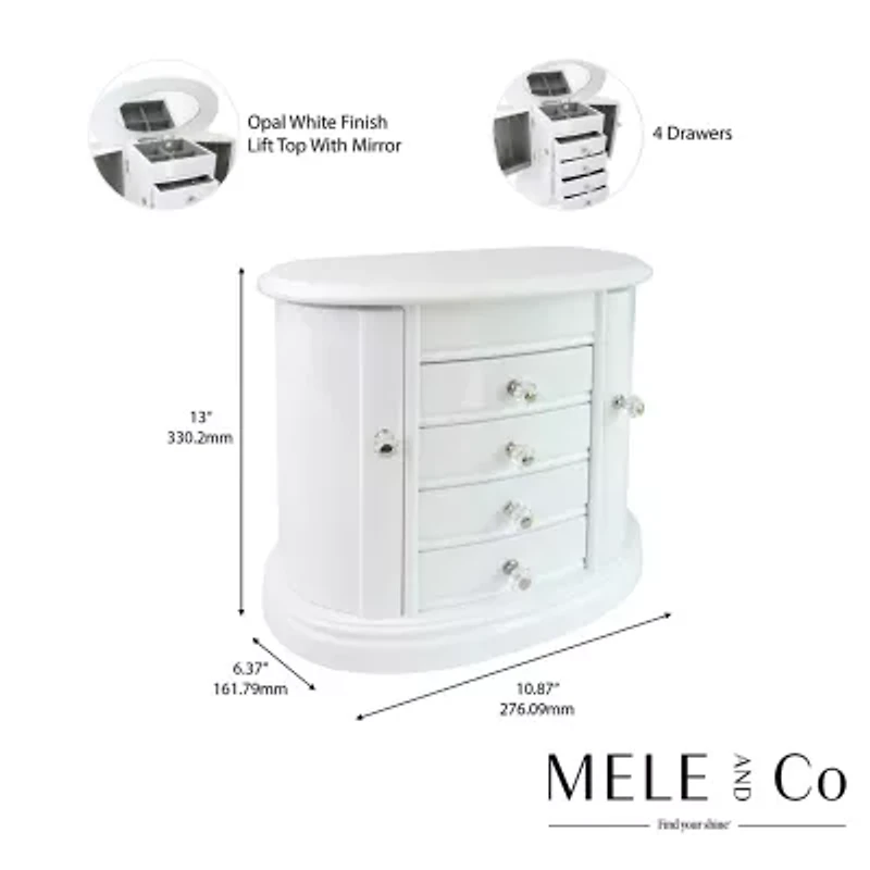Mele And Co Heloise  White Jewelry Box