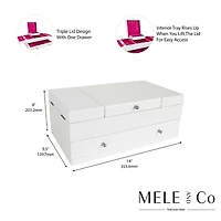 Mele And Co Everly White Jewelry Box