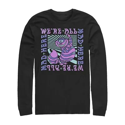Mens Long Sleeve Alice Wonderland Graphic T-Shirt