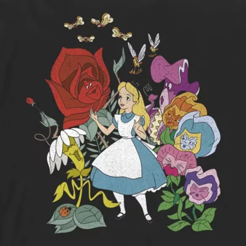 Mens Long Sleeve Alice Wonderland Graphic T-Shirt
