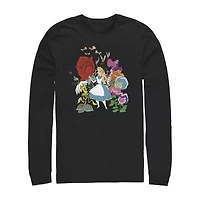 Mens Long Sleeve Alice Wonderland Graphic T-Shirt