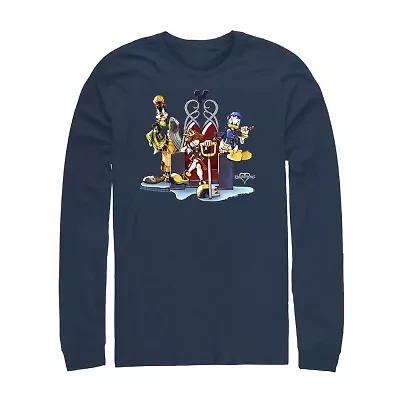 Mens Crew Neck Long Sleeve Classic Fit Graphic T-Shirt