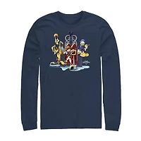 Mens Crew Neck Long Sleeve Classic Fit Graphic T-Shirt