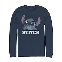 Mens Long Sleeve Stitch Graphic T-Shirt