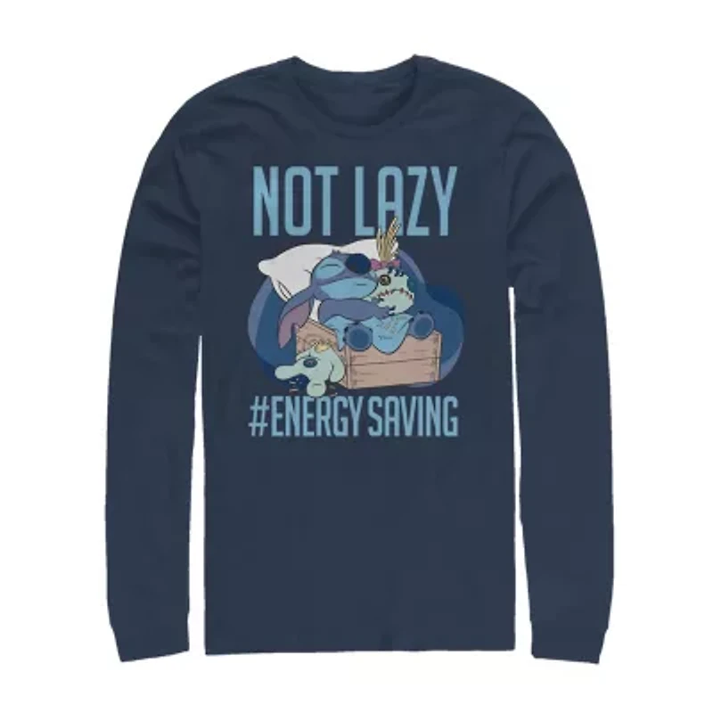 Mens Long Sleeve Stitch Graphic T-Shirt