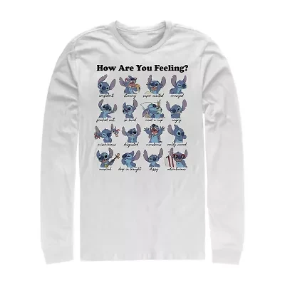 Mens Long Sleeve Stitch Graphic T-Shirt