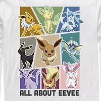 Mens Long Sleeve Pokemon Graphic T-Shirt