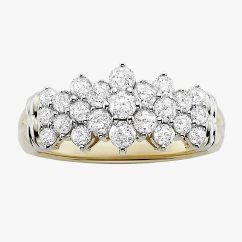 1 CT.T.W. Natural Diamond 10K Two-Tone Gold Pyramid Ring