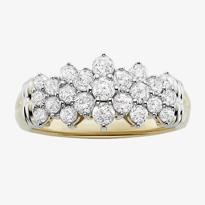 1 CT.T.W. Natural Diamond 10K Two-Tone Gold Pyramid Ring