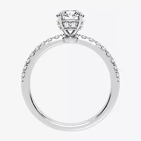 (G-H / Si1-Si2) Womens 1 CT. T.W. Lab Grown White Diamond 10K Gold Round Side Stone Engagement Ring