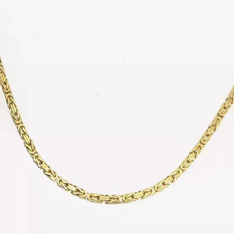 14K Yellow Gold Solid Byzantine 20 Inch Chain Necklace