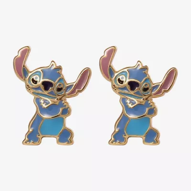 Disney Classics 18K Gold Over Brass 13mm Lilo & Stitch Stud Earrings