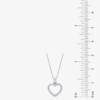 Womens 1/4 CT. T.W. Natural White Diamond 14K Gold Heart 18 Inch Pendant Necklace