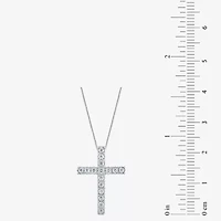 Womens 1/4 CT. T.W. Natural White Diamond 10K White, Yellow, or Rose Gold Cross Pendant Necklace