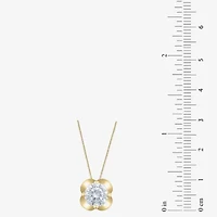 (H-I / Si2) Womens 1 CT. Lab Grown White Diamond 10K Gold Round 18 Inch Pendant Necklace