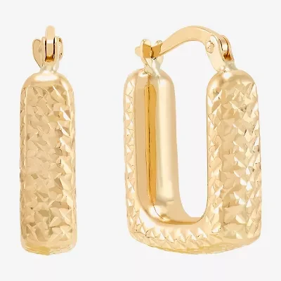 Womens 14K Gold 19.2mm Square Hoop Earrings