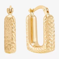 Womens 14K Gold 19.2mm Square Hoop Earrings