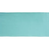 Design Imports Aqua Solid Heavyweight Fringed Table Runner