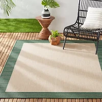 Nicole Miller Country Landry Bordered Outdoor Rectangular Area Rug