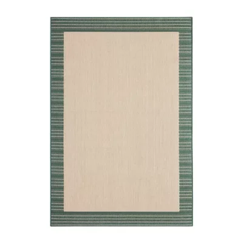 Nicole Miller Country Landry Bordered Outdoor Rectangular Area Rug