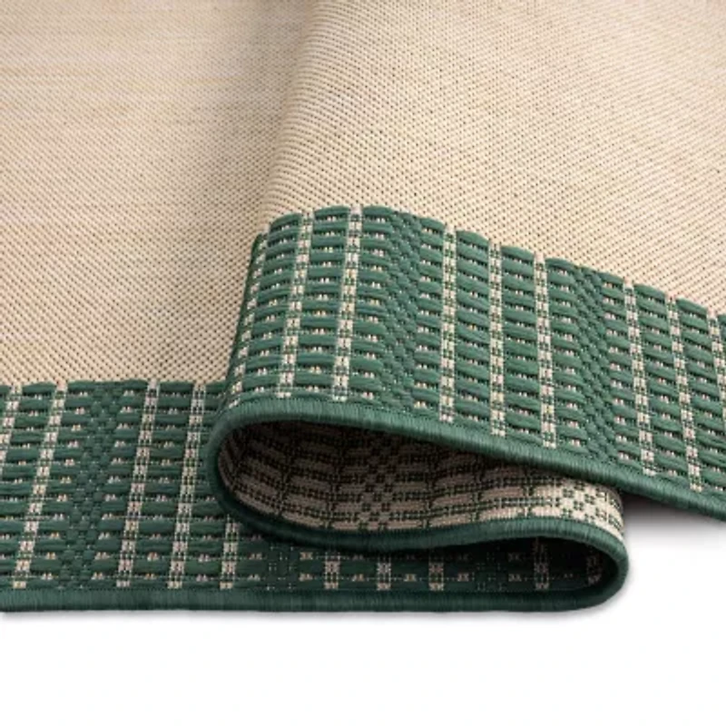 Nicole Miller Country Landry Bordered Outdoor Rectangular Area Rug