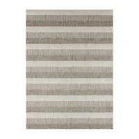 Nicole Miller Country Charlotte Stripe UV Protection Washable Outdoor Rectangular Area Rug