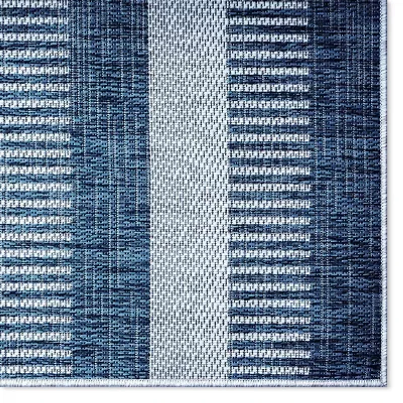 Nicole Miller Country Charlotte Stripe UV Protection Washable Outdoor Rectangular Area Rug