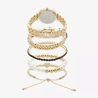 Womens Crystal Accent Gold Tone 5-pc. Watch Boxed Set A1300g-42-G27