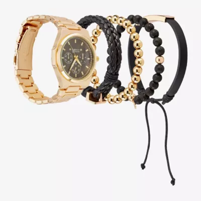 American Exchange Mens Gold Tone 5-pc. Watch Boxed Set 9797g-42-G27