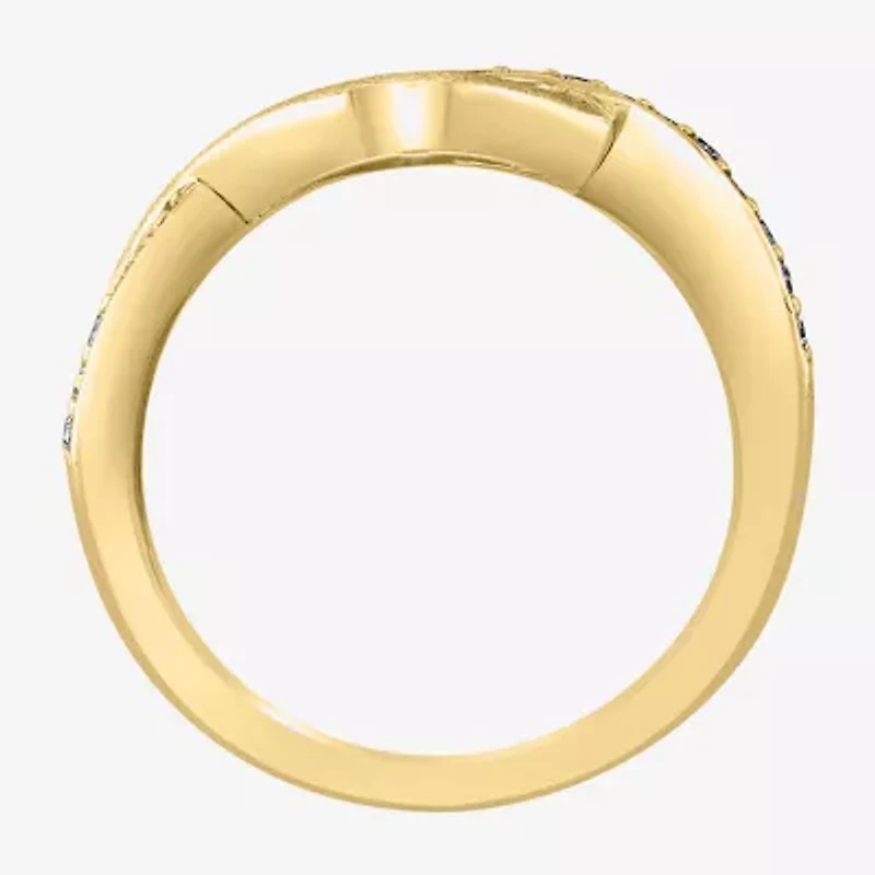 Effy Final Call Womens 2MM 1/5 CT. Natural White Diamond 14K Gold Over Silver Band