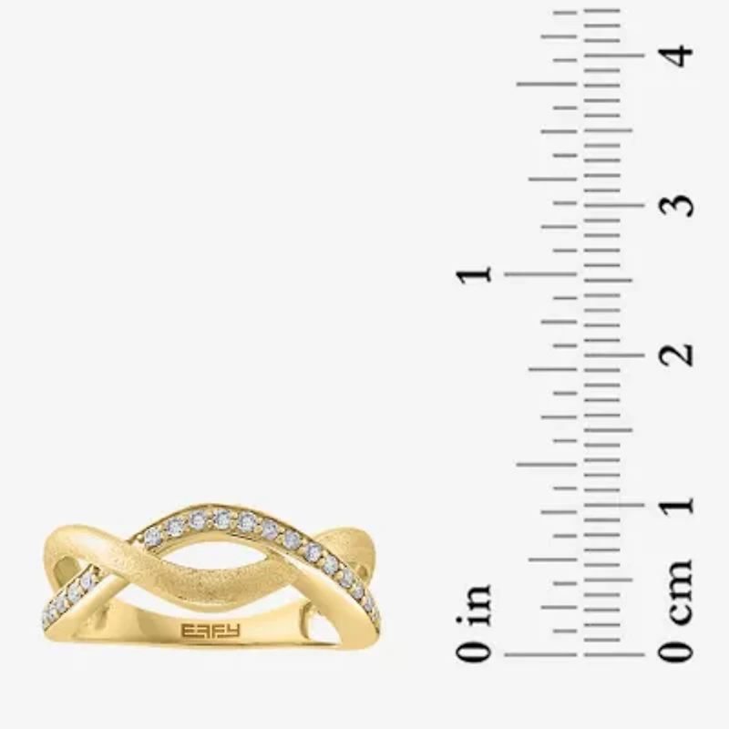 Effy Final Call Womens 2MM 1/5 CT. Natural White Diamond 14K Gold Over Silver Band