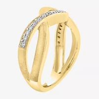Effy Final Call Womens 2MM 1/5 CT. Natural White Diamond 14K Gold Over Silver Band