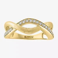 Effy Final Call Womens 2MM 1/5 CT. Natural White Diamond 14K Gold Over Silver Band
