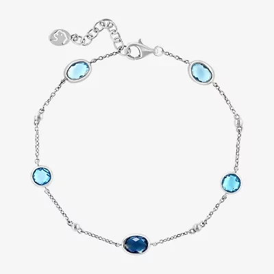 Effy Final Call Womens Genuine Blue Topaz Sterling Silver Strand Bracelet