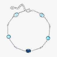 Effy Final Call Womens Genuine Blue Topaz Sterling Silver Strand Bracelet
