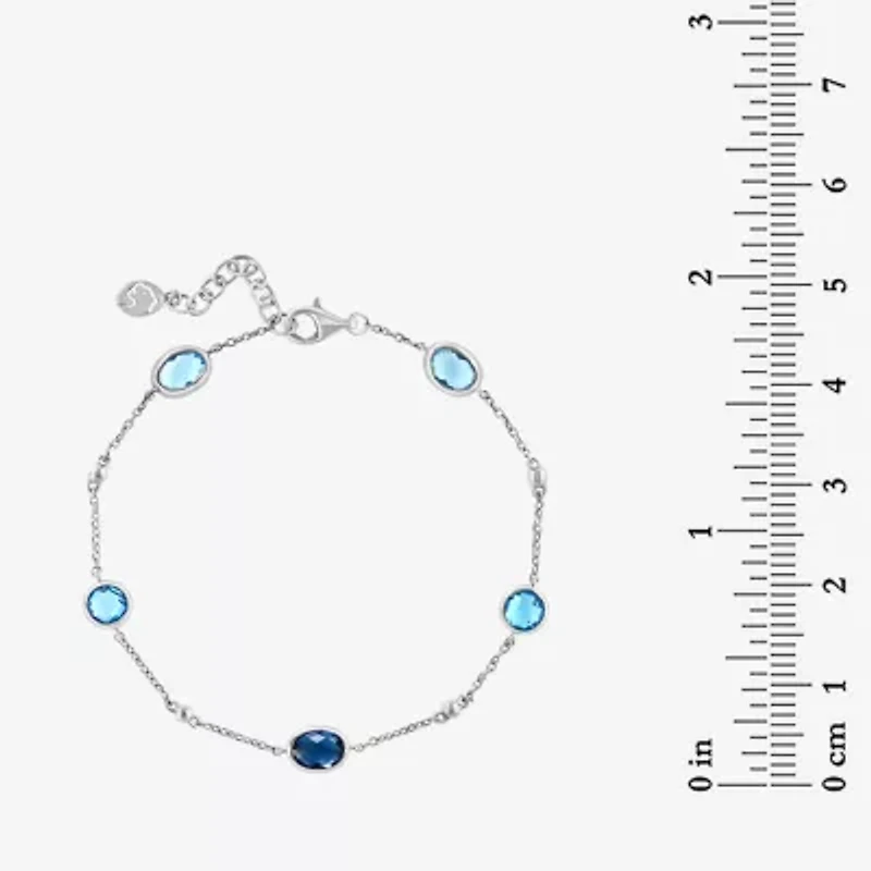 Effy Final Call Womens Genuine Blue Topaz Sterling Silver Strand Bracelet