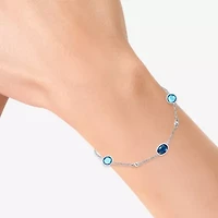 Effy Final Call Womens Genuine Blue Topaz Sterling Silver Strand Bracelet