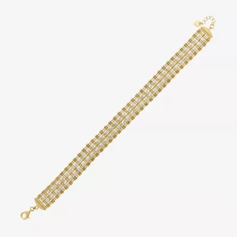 Effy Final Call Womens White Cultured Freshwater Pearl Sterling Silver 7.5 Inch Tennis Bracelet