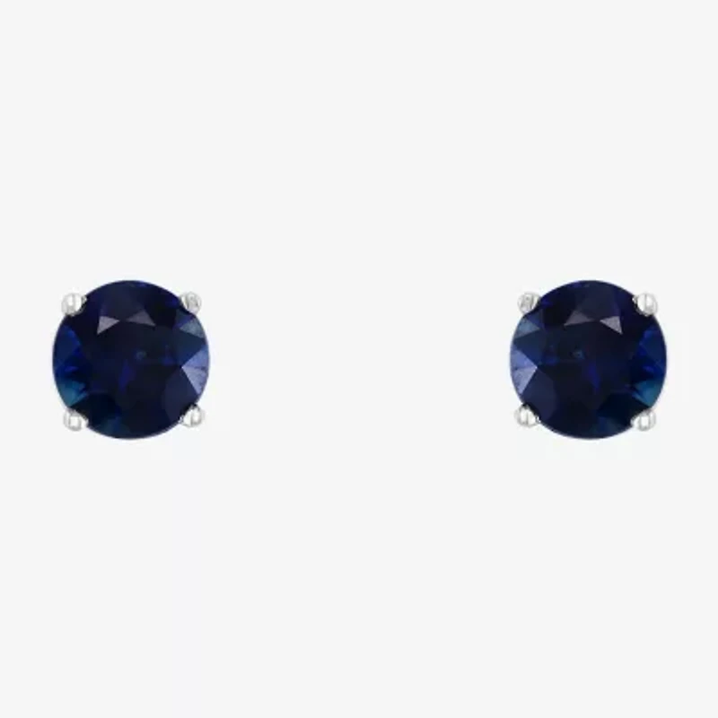 Effy Final Call Genuine Blue Sapphire 14K White Gold 5.5mm Round Stud Earrings