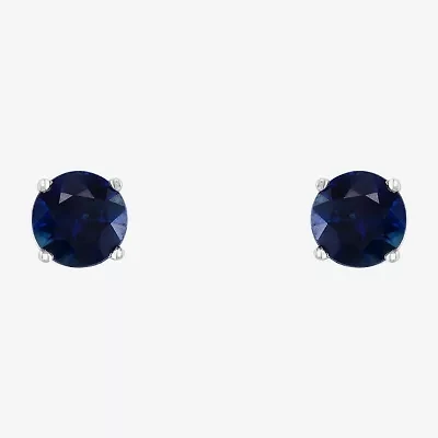 Effy Final Call Genuine Blue Sapphire 14K White Gold 5.5mm Round Stud Earrings