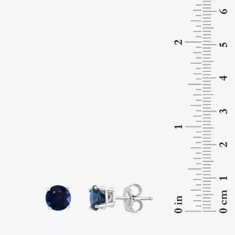Effy Final Call Genuine Blue Sapphire 14K White Gold 5.5mm Round Stud Earrings