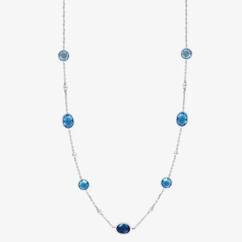 Effy Final Call Womens Blue Topaz 18 Inch Strand Necklace