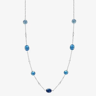 Effy Final Call Womens Blue Topaz 18 Inch Strand Necklace