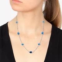 Effy Final Call Womens Blue Topaz 18 Inch Strand Necklace