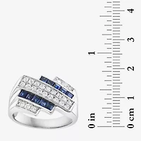 Effy Final Call Mens Genuine Blue Sapphire Sterling Silver Square Fashion Ring