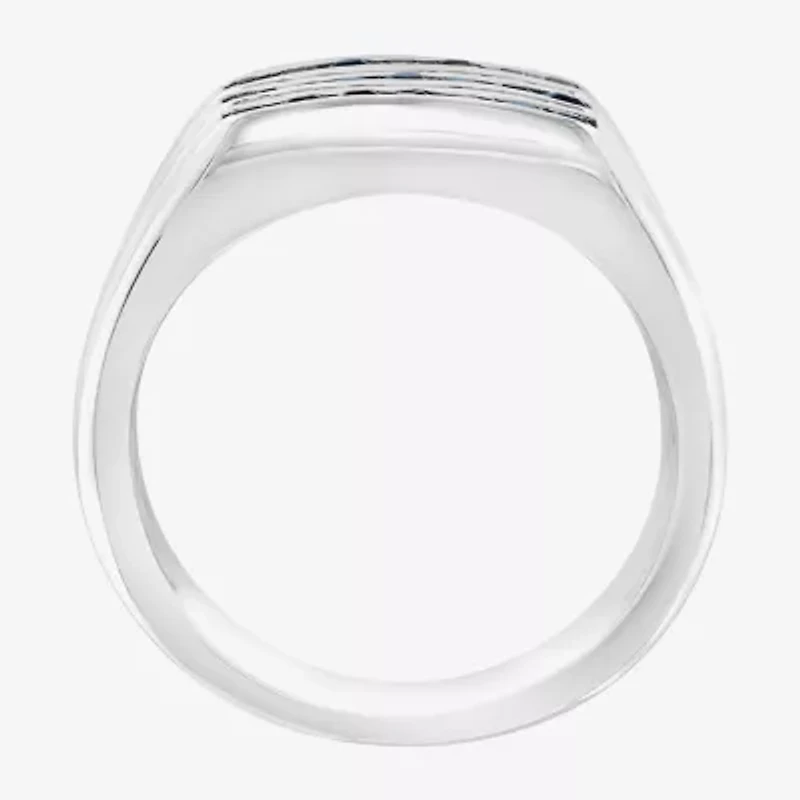 Effy Final Call Mens Genuine Blue Sapphire Sterling Silver Square Fashion Ring