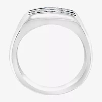 Effy Final Call Mens Genuine Blue Sapphire Sterling Silver Square Fashion Ring