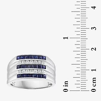 Effy Final Call Mens Genuine Blue Sapphire Sterling Silver Square Fashion Ring
